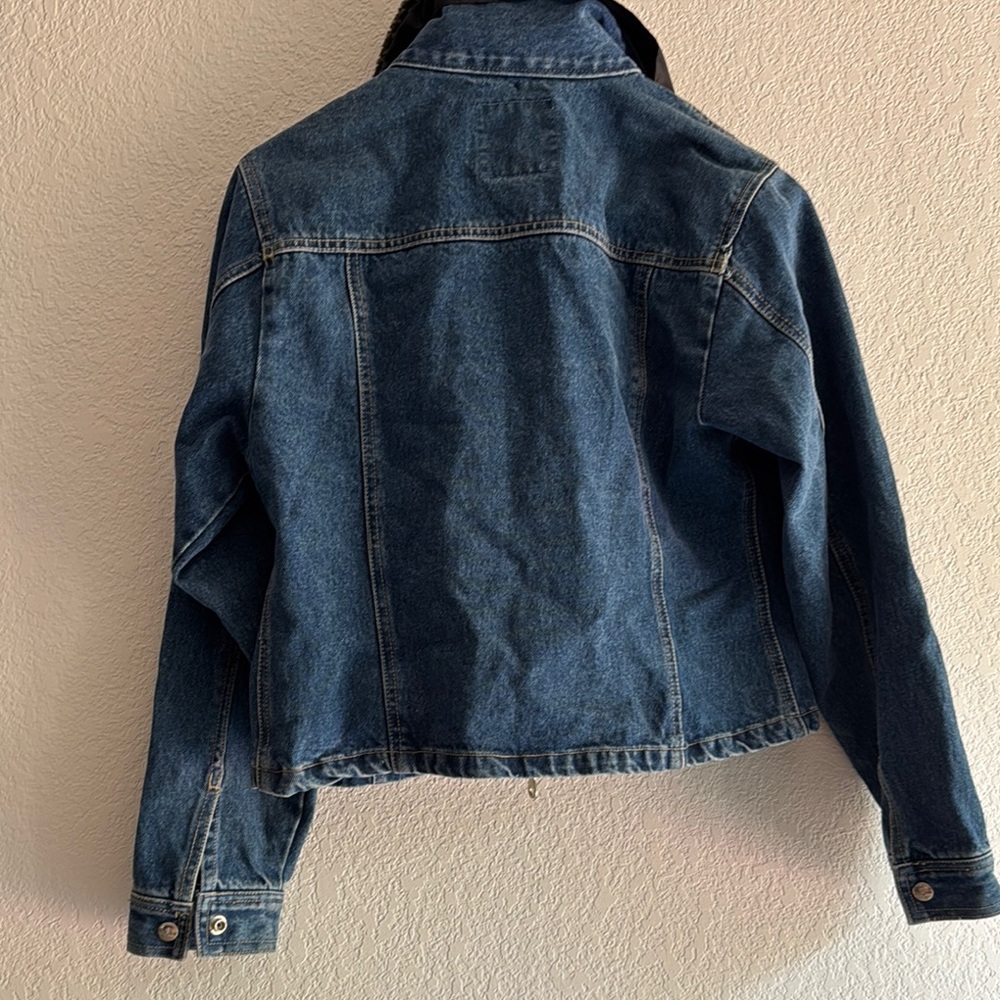 Rafaella Vintage Blue and Brown Jean Jacket with Corduroy Collar 100% co… - Picture 4 of 5